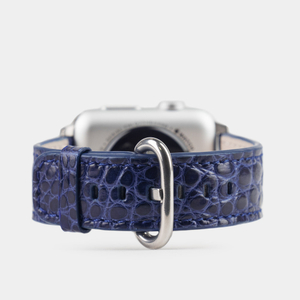 Ремешок для Apple Watch 40/41/42 mm из кожи аллигатора, цвета синего лак