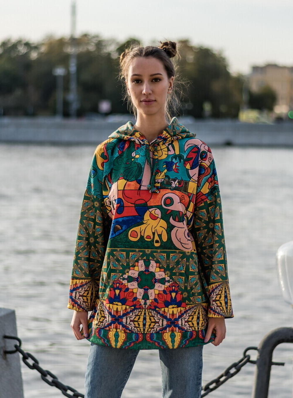 Худи "Миро зелёный", по мотивам живописи Жоана Миро