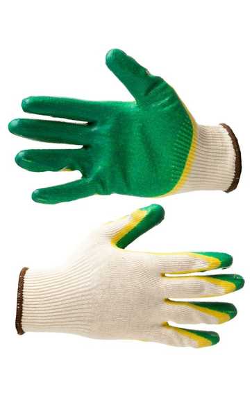 Перчатки трикотажные с двойным латексным покрытием ладони, арт. 7.005