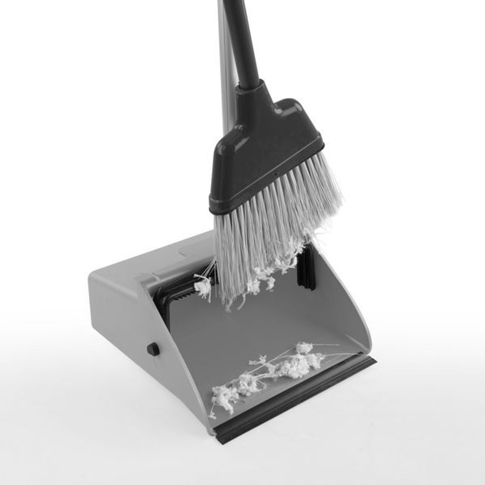 Совок Clip, с и алюм. ручкой, серый