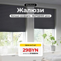 Комплект ЖАЛЮЗИ черный, 90х180 см, 2 шт, полиэстер