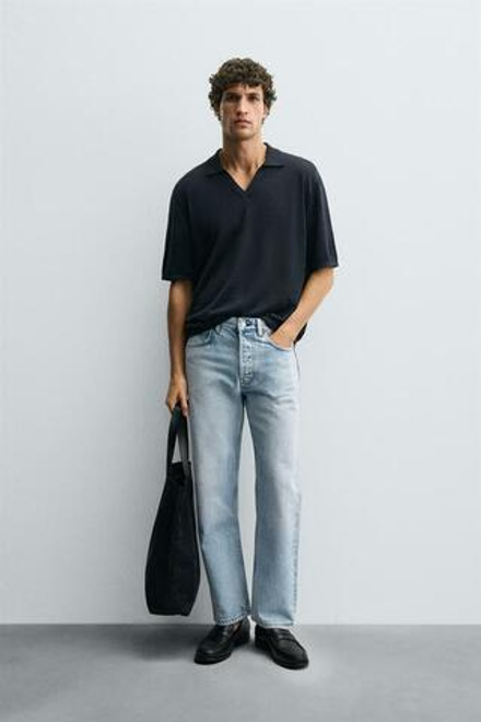 ZARA ДЖИНСЫ STRAIGHT FIT REGULAR, ГОЛУБОЙ