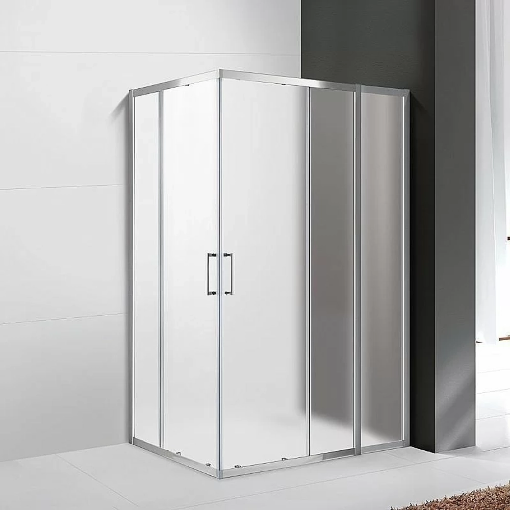 Душевой уголок Cezares Molveno 120x90 MOLVENO-AH-21-90+30-P-Cr стекло рифленое матовое/профиль хром