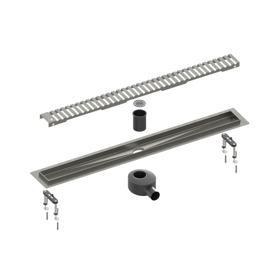 Душевой лоток Drain System 900 DS230109/18 Черное золото, с вставкой «Lines»