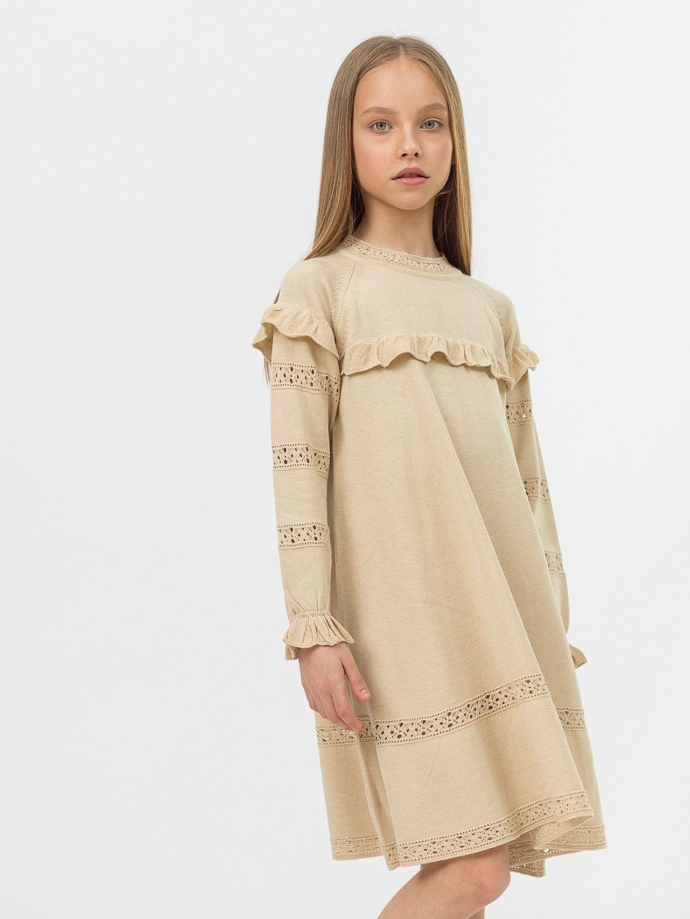 Плать для девочки 628 бежевый