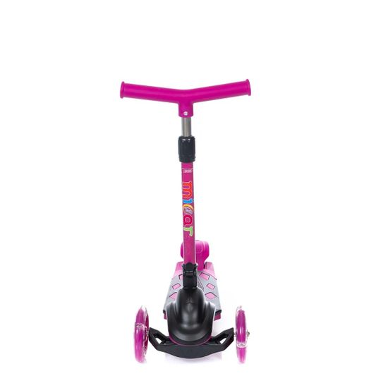 Самокат трехколесный со светящимися колесами Micar Zumba 2022 чёрный, розовый