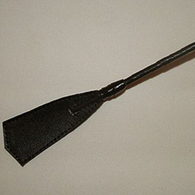 Плетёный длинный стек с наконечником-хлопушкой - 85 см. (Цвет: черный)