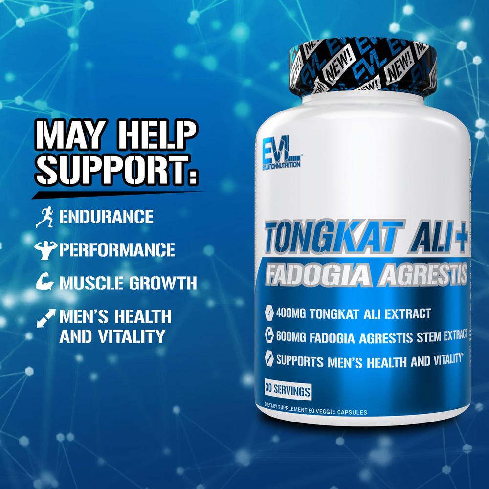EVLution Nutrition, эврикома длиннолистая + фадогия агрестис, 60 вегетарианских капсул