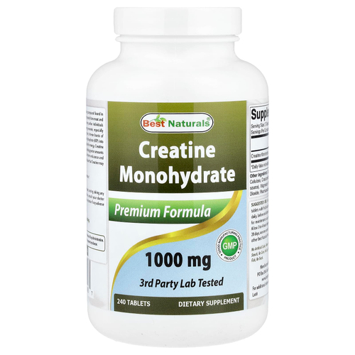 Best Naturals, моногидрат креатина, 1000 мг, 240 таблеток