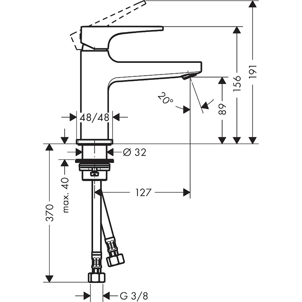 Смеситель для раковины Hansgrohe Metropol 32500700 белый матовый