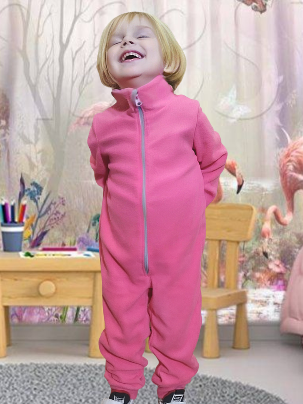 1141 Комбинезон детский флис коралл (60-116)