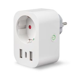 USH-A103 1G-UC-WF WHITE Умная розетка Wi-Fi. 2USB+Type-C 5В. 2.4A. 16A. До 3680Вт. Голосовое управление+приложение UnielSmart. TM Uniel