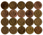 Набор 1 копейка СССР (20 шт без повторов) 1968, 72-74, 76-81, 83-91 м,л