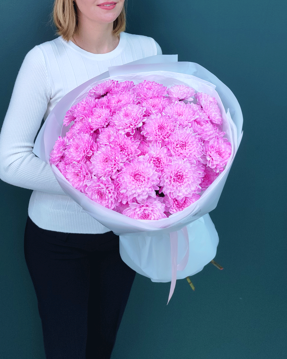 Хризантема кустовая розовая,9шт(00445)