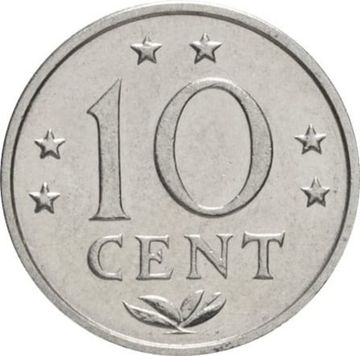 10 центов 1970-1985 Нидерландские Антильские острова