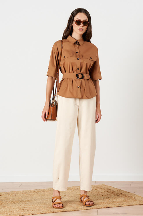 23204 Блузка женская (темно-бежевый)