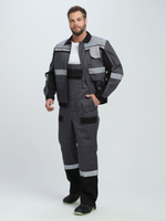 Костюм Вивантек-2 СОП У. (тк.Смесовая,240) п/к, т.серый/черный/св.серый