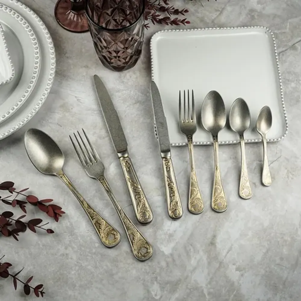 Вилка столовая 20,2 см матовая с золотом Lord Vintage Style P.L. Proff Cuisine [12]
