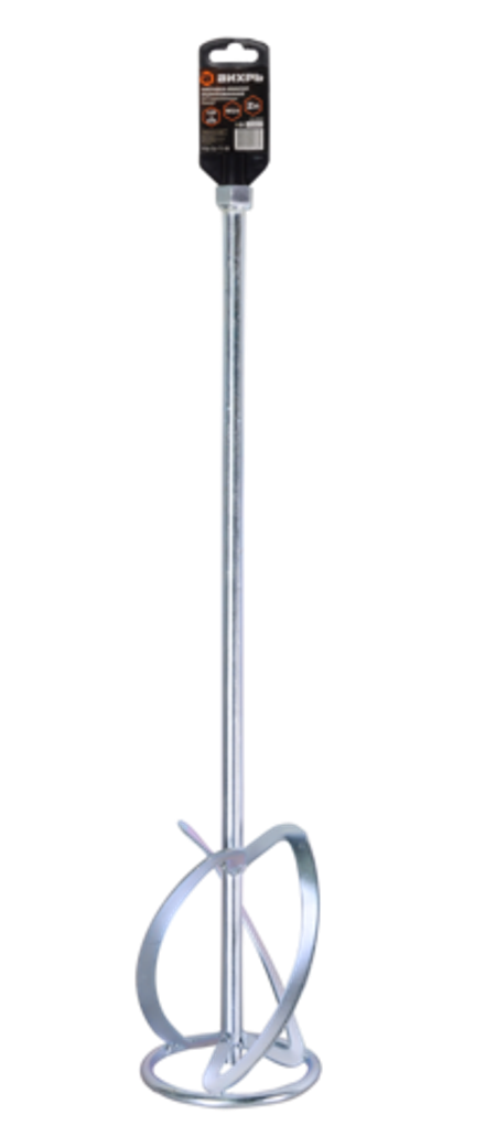 Насадка-миксер оцинкованная Вихрь 600х120 мм, М14, для строительных миксеров