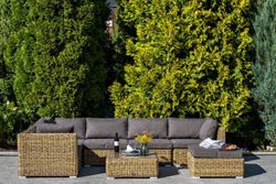 "Лунго" трансформирующаяся лаунж-зона из искусственного ротанга (гиацинт), цвет соломенный