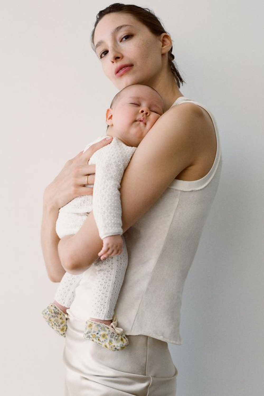 ZARA БРЮКИ ИЗ АЖУРНОГО ТРИКОТАЖА, БЕЛЫЙ