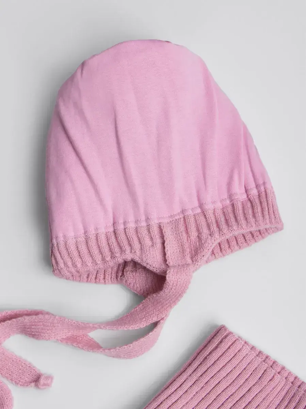 Шапка и снуд для девочки с ушками на завязках