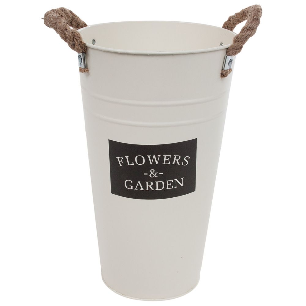 Вазон "Flowers garden" (цинк) D18xH30см 4л с ручками (Крем)