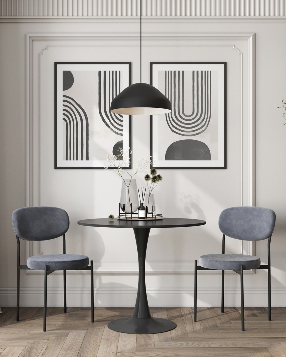 Стол Tulip D80 черный