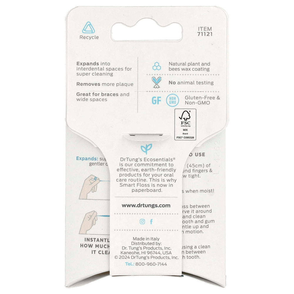 Dr. Tung's, Smart Floss, зубная нить, натуральный кардамон, 27 м (30 ярдов)