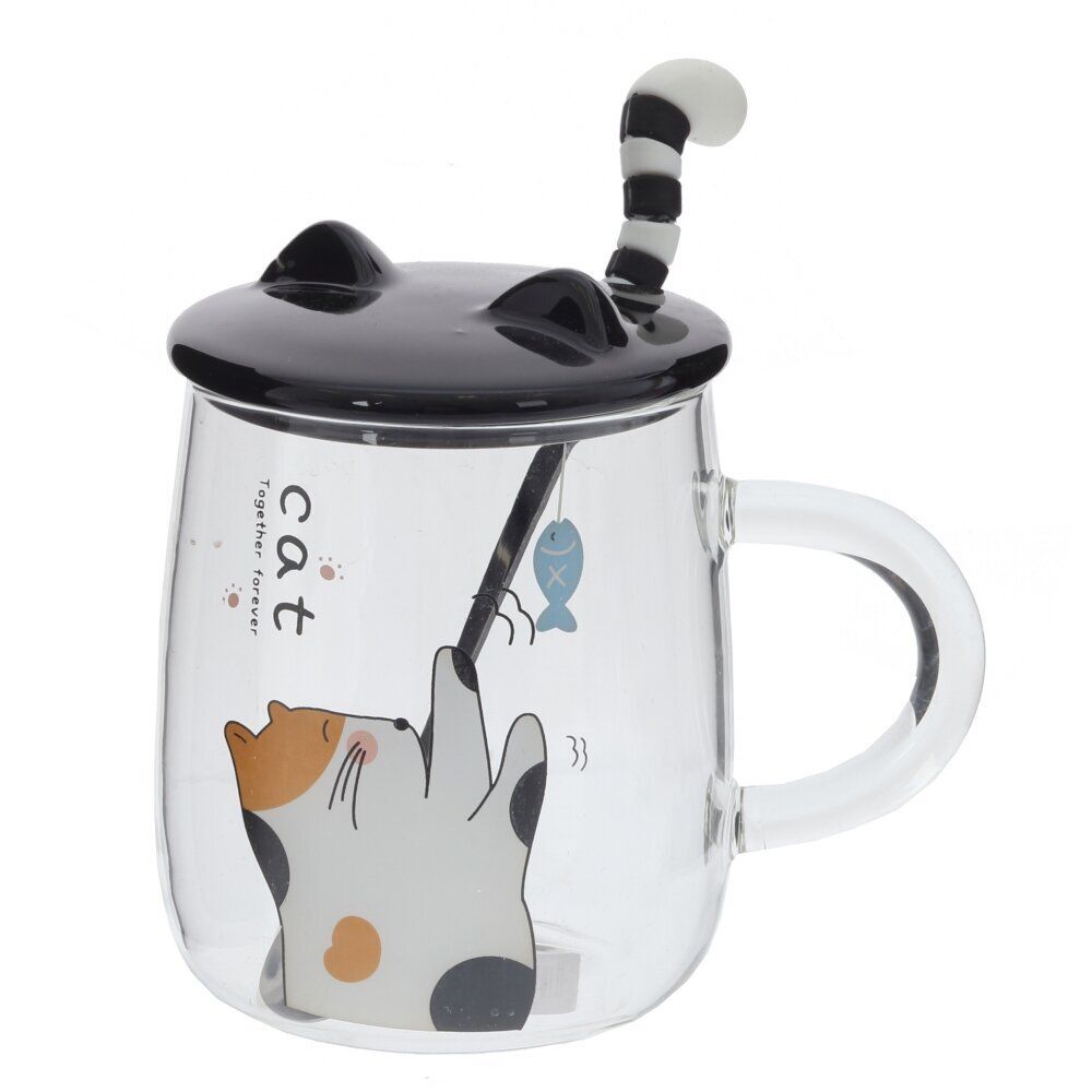 GAEM Кружка с крышкой и ложкой, 400 мл, L12 W8,5 H13 см