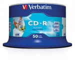 Оптический диск Verbatim CD-R 700MB 52X AZO Inkjet Printable, Spindle, 50 шт