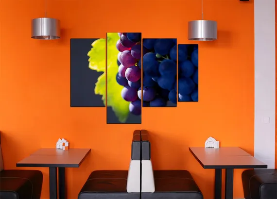 Модульная картина "Черный виноград"