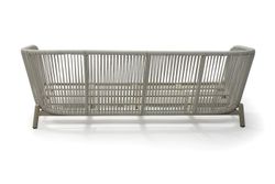 "Прато" диван трехместный из искусственного ротанга, цвет светло-серый, каркас под дерево (холодно-бежевый)