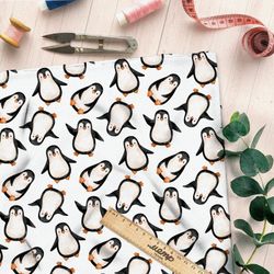 Ткань таффета пингвины