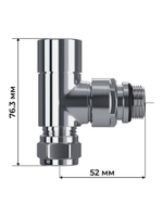 Набор термостатический трехосевой для радиатора Royal Thermo Design Pro 15мм М30х1,5 хром (RATVXT11215CH)