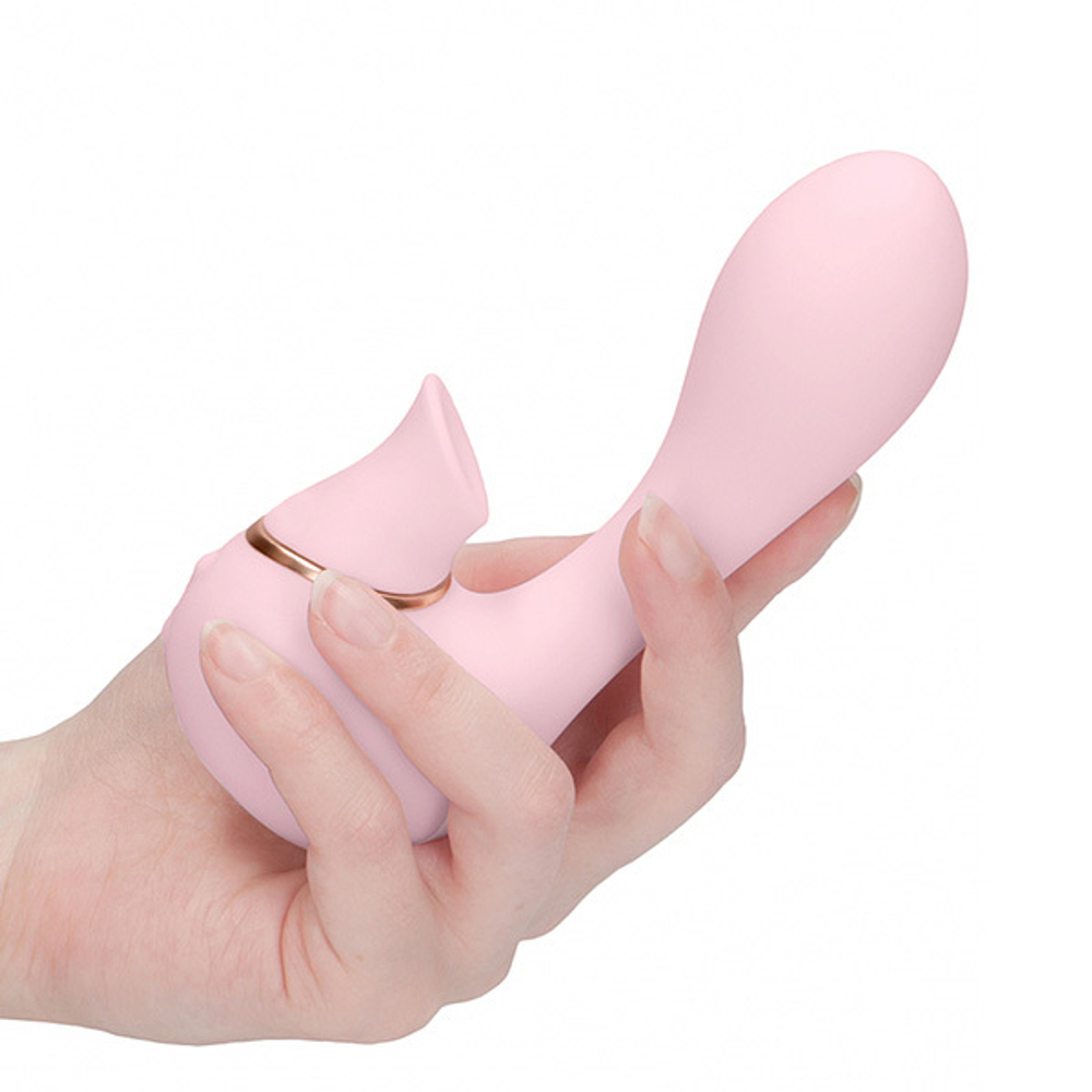 Розовый вибратор с вакуумным стимулятором Irresistible Mythical Pink IRR004PNK