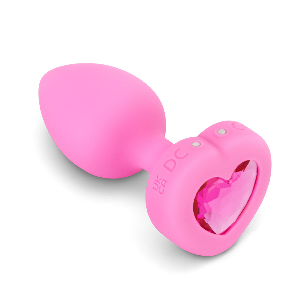 b-Vibe VIBRATING HEART SHAPE JEWEL PLUG S/M - Анальная пробка с ДУ