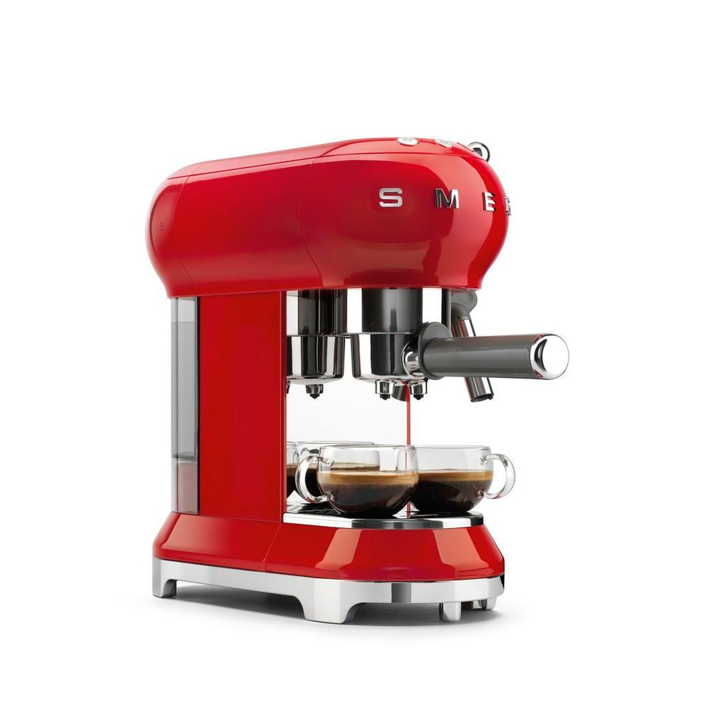 Кофемашина эспрессо Smeg Стиль 50-х годов красная Италия напиток