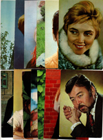 №81 Открытки Артисты и актёры СССР 1970–1980-е г. 25 штук. Цветные, чистые, без повторов