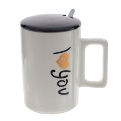 GAEM Кружка с крышкой и ложкой, 400 мл, L11 W7,5 H12 см, 4в.