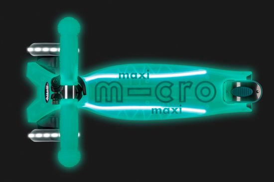 Самокат Maxi Micro Deluxe Glow Plus (светящийся) LED зеленый мармелад