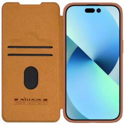 Кожаный чехол-книжка Nillkin Leather Qin Pro c защитой камеры для iPhone 15