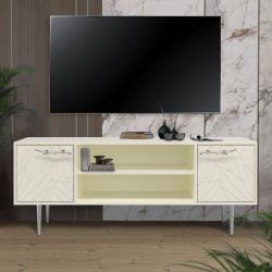Тумба под ТВ Арт Колор leaves 155см Стайл Сильвер Кремовый белый