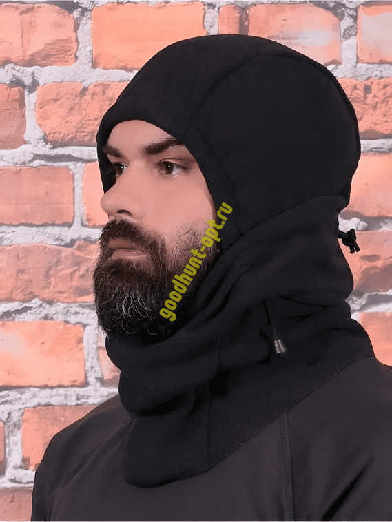 Тактическая зимняя балаклава флисовая Черный