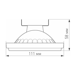 Лампа AR111-UNIT-G53-12W- Warm3000 (WH, 120 deg, 12V) (Arlight, Металл) 026887