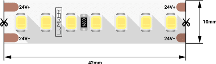 Лента светодиодная Lumker LK2H168-24-WW-33