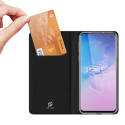 Чехол книжка из PU кожи черного цвета от Dux Ducis для смартфона Samsung Galaxy S10, серия Skin Pro Series Case