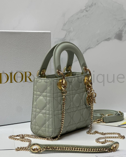 Женская сумка Lady Dior My ABC квадратная светло-серого цвета