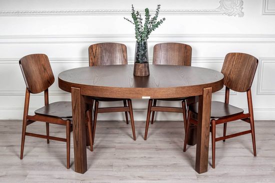 Стол CERRO 1400 EV с раздвижной овальной столешницей (американский орех)