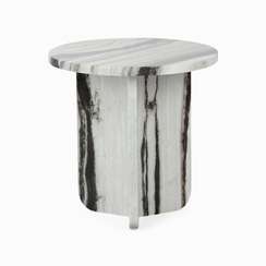 Кофейный стол Pia Ø41х41 см, черно-белый мрамор